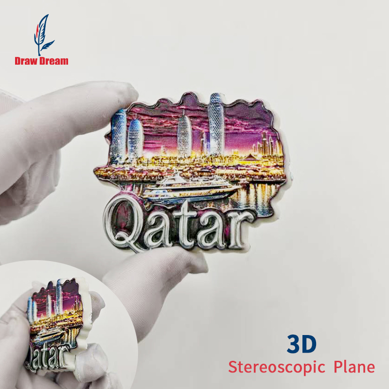 Home Decor Qatar - 1個 カタール 3D 冷蔵庫マグネット、都市上空からの世界旅行記念品コレクション、旅行記念品装飾ステッカー、ホームオフィス装飾に最適、パーソナライズされた限定旅行記念品磁気冷蔵庫マグネット、家の装飾、キッチン、部屋、オフィス、キャビネット工芸品ギフト、ホリデー記念品、絶妙な小さなギフト