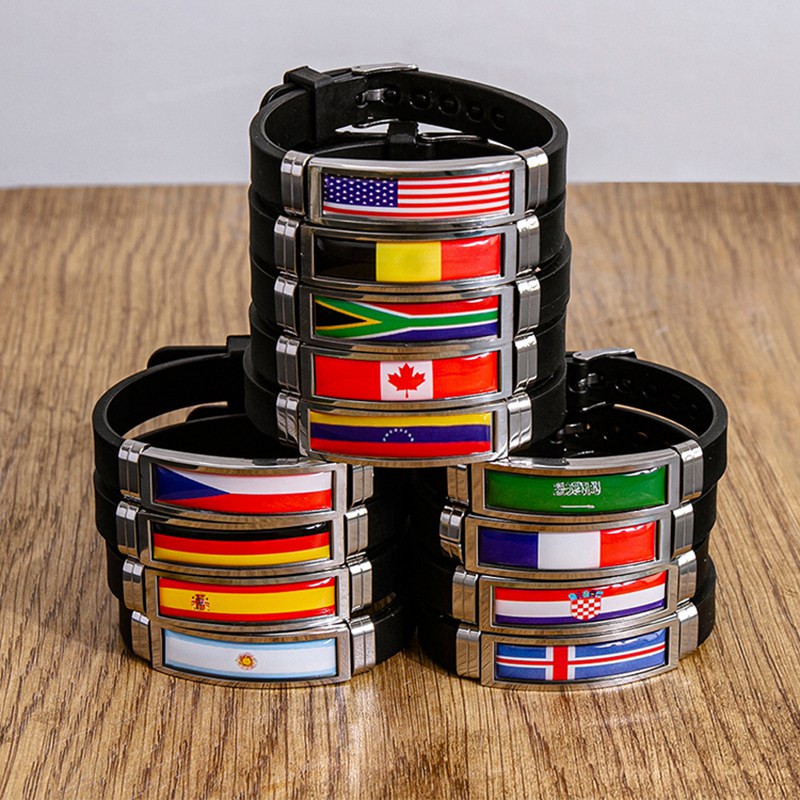 Home Decor Canada - 男性用の調節可能なシリコンブレスレット,ファッショナブルなデザイン,全国旗,フランス,カナダの旗,旗,ブランドのジュエリー