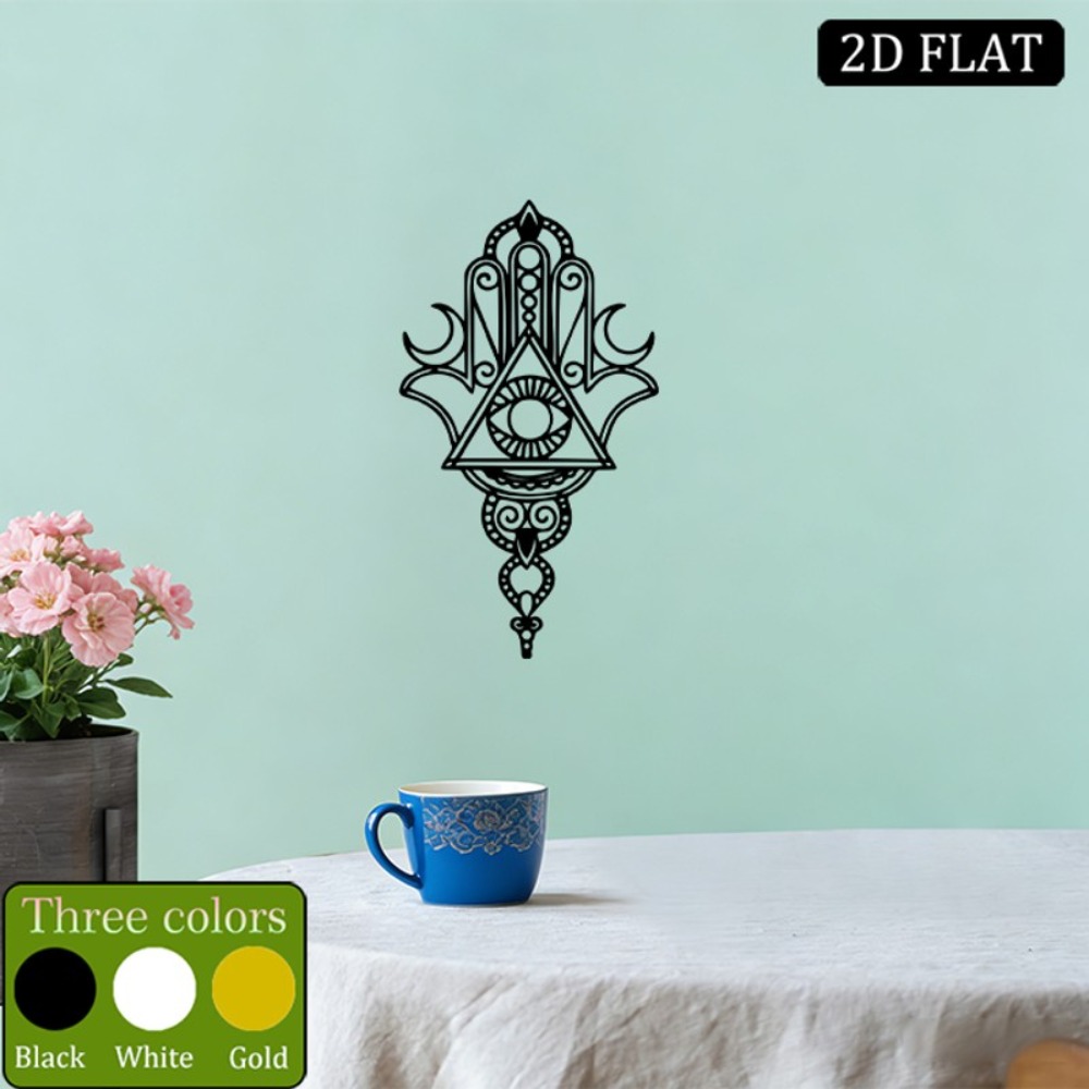 Home Decoration - CIFBUY 鉄製ウォールアート ハムサ邪視メタル彫刻 壁掛け飾り 防錆加工 ホームベッドルーム