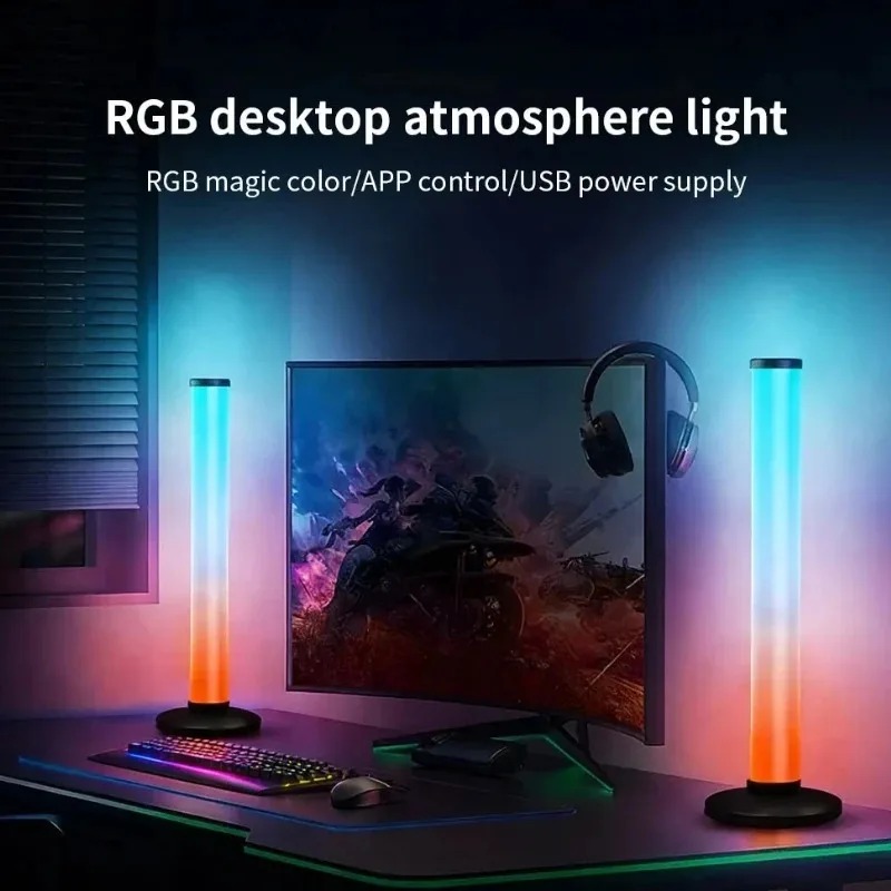 Home Decor Lighting - RGB LEDライトバー USB給電式、スマートTVアンビエント照明、Bluetoothアプリリモコン付き、音楽反応型ランプ、ホームデコレーション用