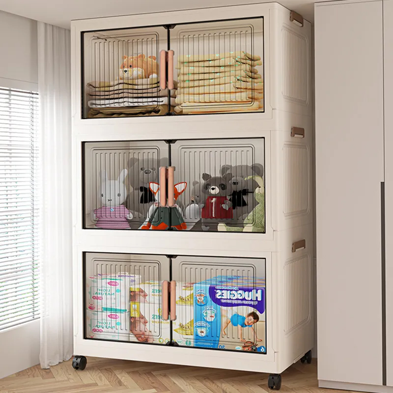 Home Decor Furniture - 折りたたみ式防塵収納キャビネット、ワードローブ雑貨オーガナイザーキャビネット、家の装飾と家具収納ソリューション