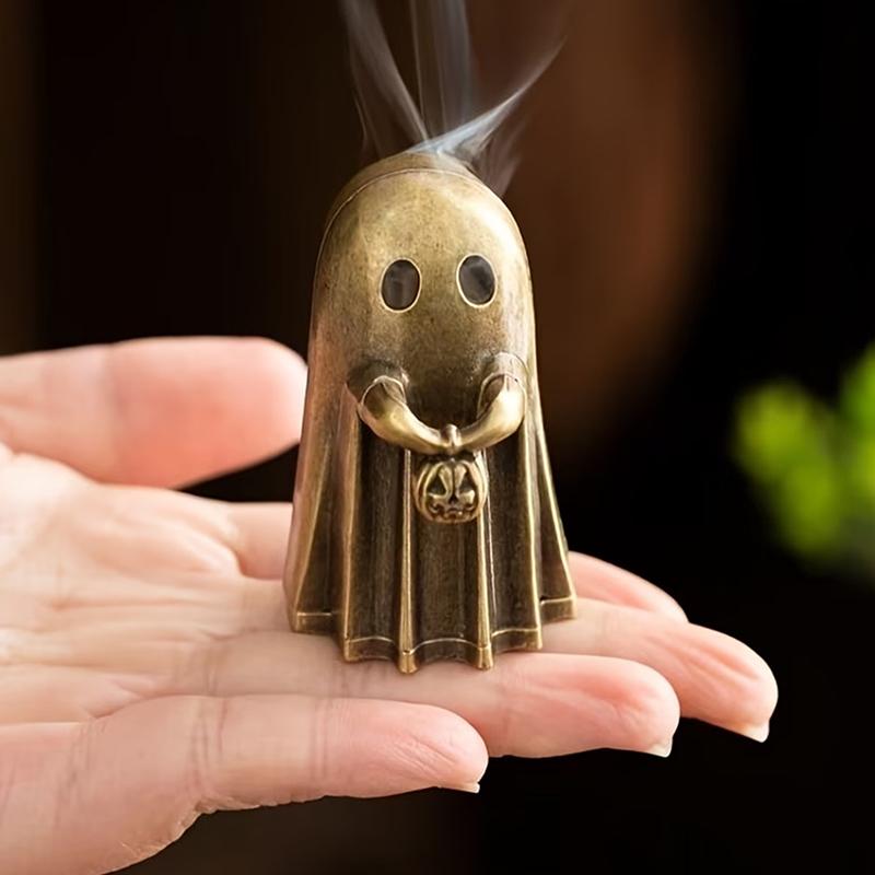 Home Decor Humacao - /KQM/ゴーストインセンスホルダーオーナメント、手持ち式パンプキンデスクトップデコレーション、ヨガ、瞑想、茶道、家の装飾に最適