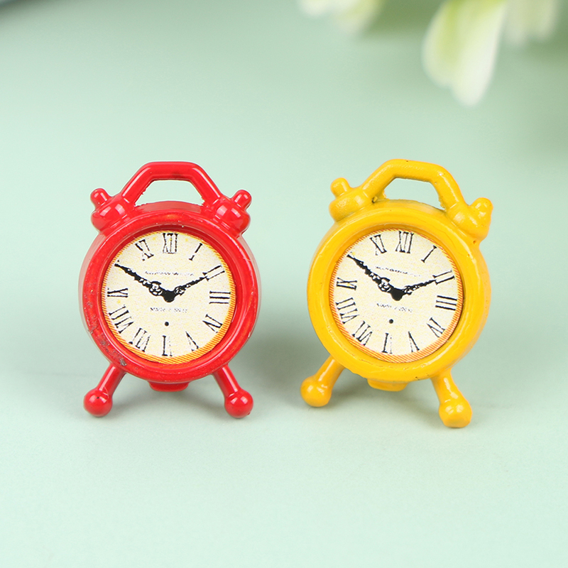 Home Decor Furniture - 1PC 1:12 スケール目覚まし時計人形キッチンリビングルーム家具アクセサリーミニチュアドールハウスミニ家の装飾おもちゃギフト