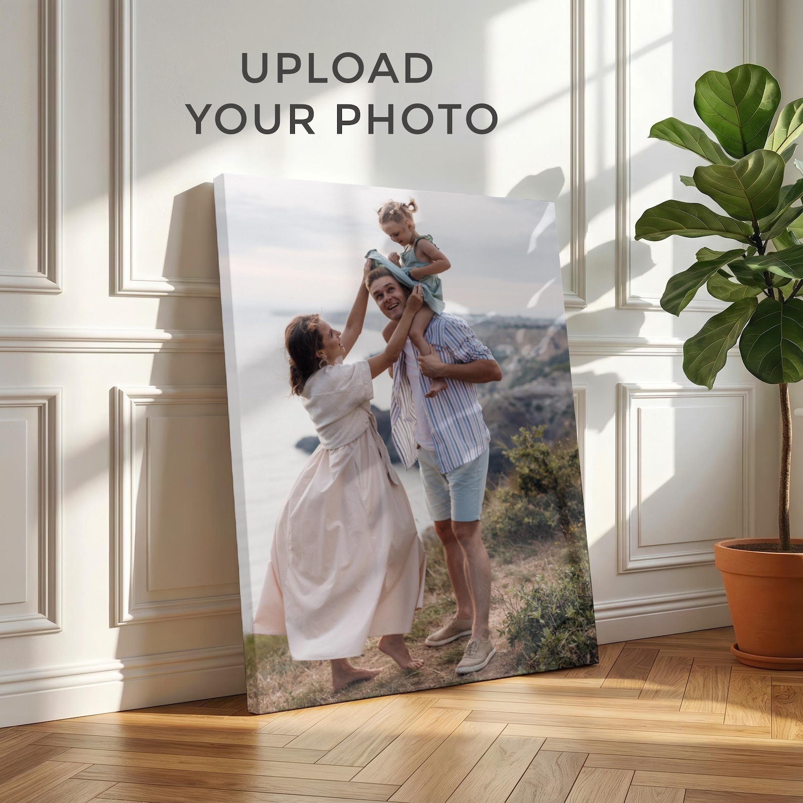 Home Decor Furniture - パーソナライズされた写真キャンバス、カスタムファミリーウォールアート、大型写真キャンバス、結婚祝い、写真からキャンバスへのプリント、家の装飾ウォールアート