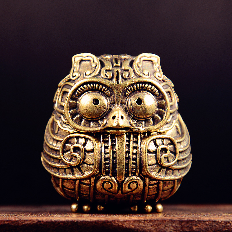 Home Decor Humacao - アンティーク真鍮かわいいフクロウ小さな像デスクトップ装飾ヴィンテージ動物香炉ミニチュア置物家の装飾品