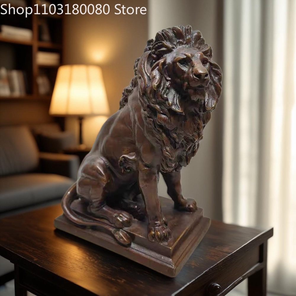 Home Decoration - 21cmアンティーク仕上げ銅製ユダの獅子像ユダヤ教家庭祭壇装飾彫刻