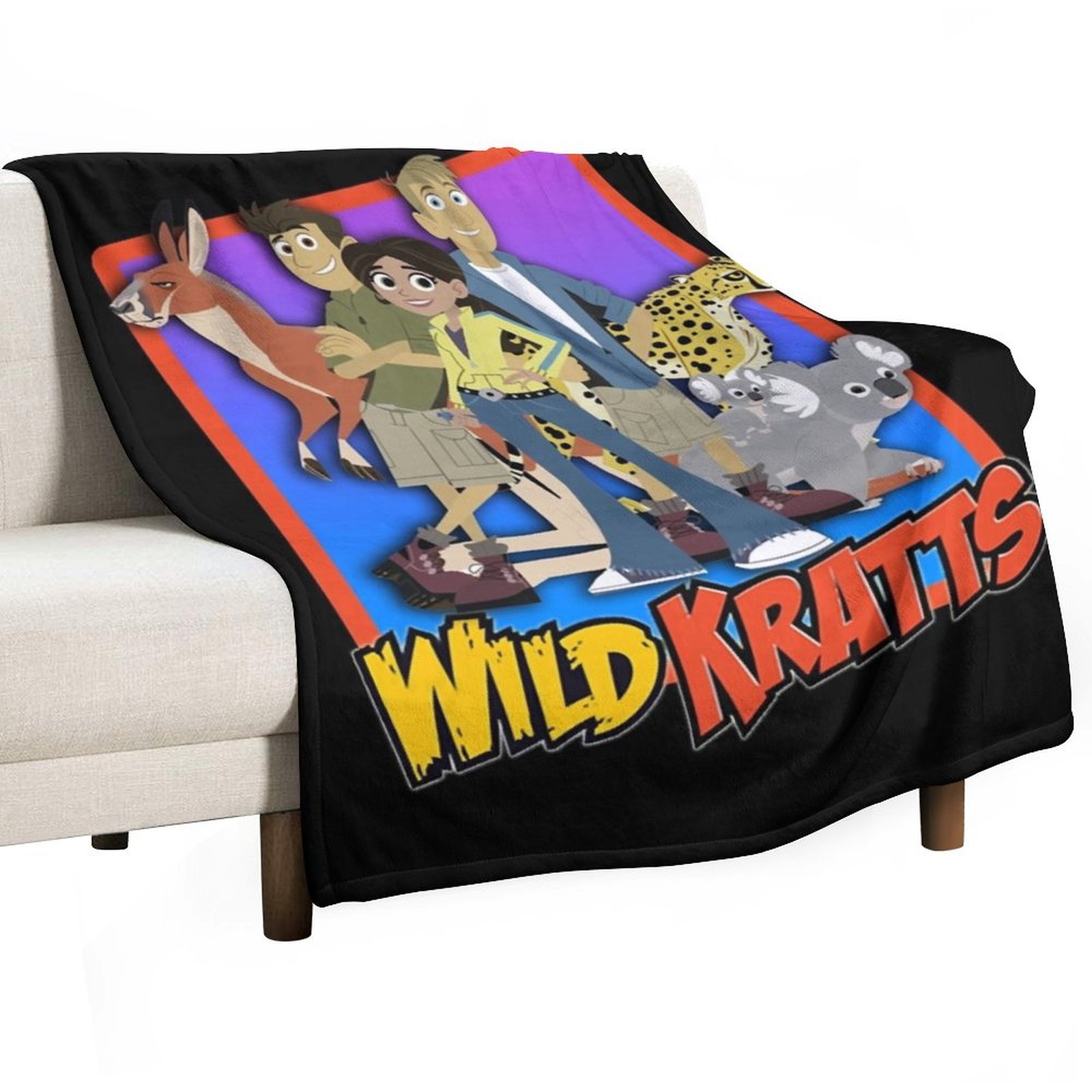 Home Decor Png - ワイルド・クラッツチーム クラシックTシャツ柄 スローケット ソフトで暖かい毛皮製 装飾用ソファナップ プラッシュブランケット
