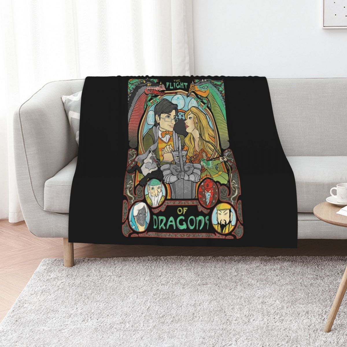 Home Decor Png - Flight of Dragons Essential T-Shirt.png スローブランケット