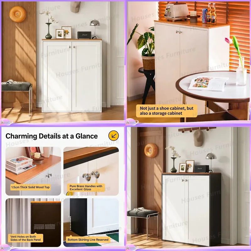 Home Decor Furniture - モダンな靴収納キャビネット、調節可能な棚付き、多機能玄関ホールクローゼット家具、家の装飾