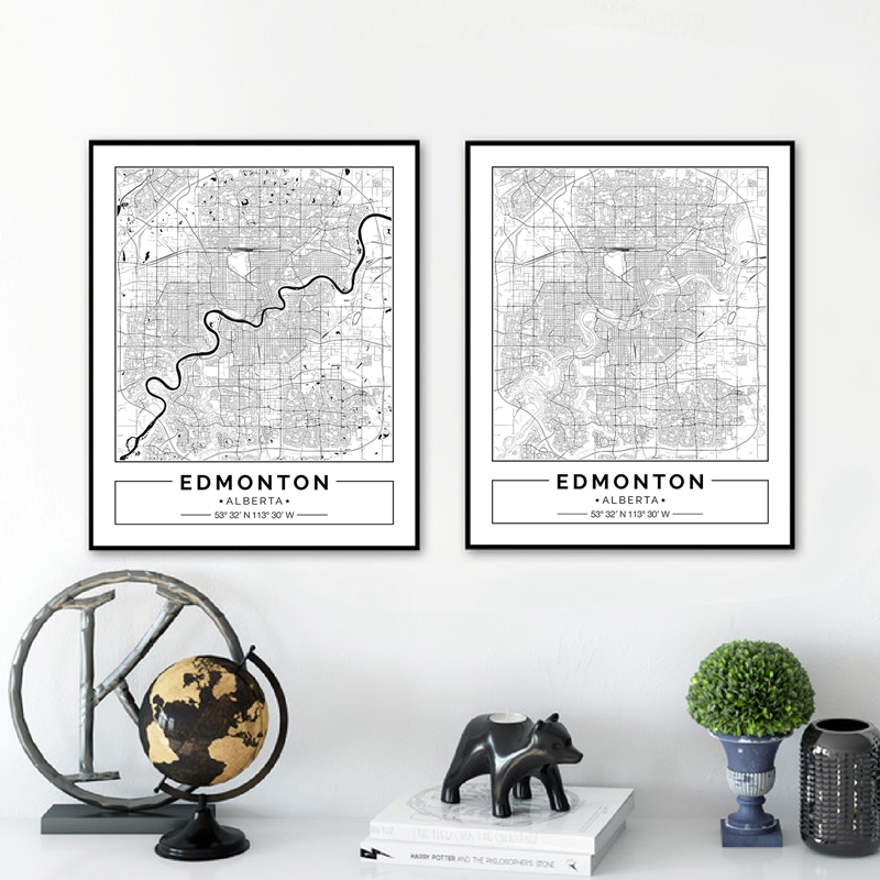 Home Decor Canada - Edmonton-黒と白のキャンバスのポスター,家の壁の装飾,リビングルームの北欧の壁画