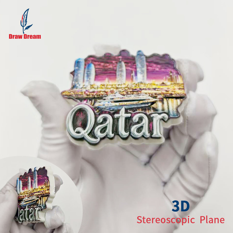 1個 カタール 3D 冷蔵庫マグネット、都市上空からの世界旅 - Home Decor Qatar のレビューと価格