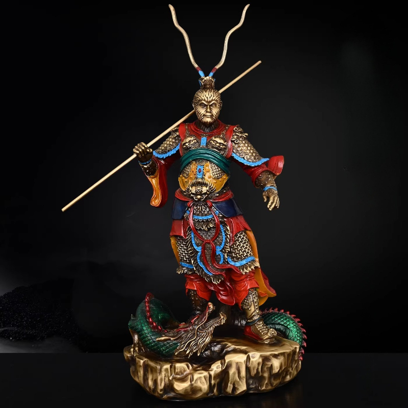 勝利した仏陀孫悟空の真鍮製猿像、リビングルームや玄関の家の装 - Home Decor Statue のレビューと価格