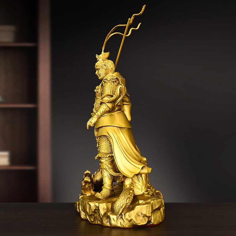 勝利した仏陀孫悟空の真鍮製猿像、リビングルームや玄関の家の装 - Home Decor Statue のレビューと価格
