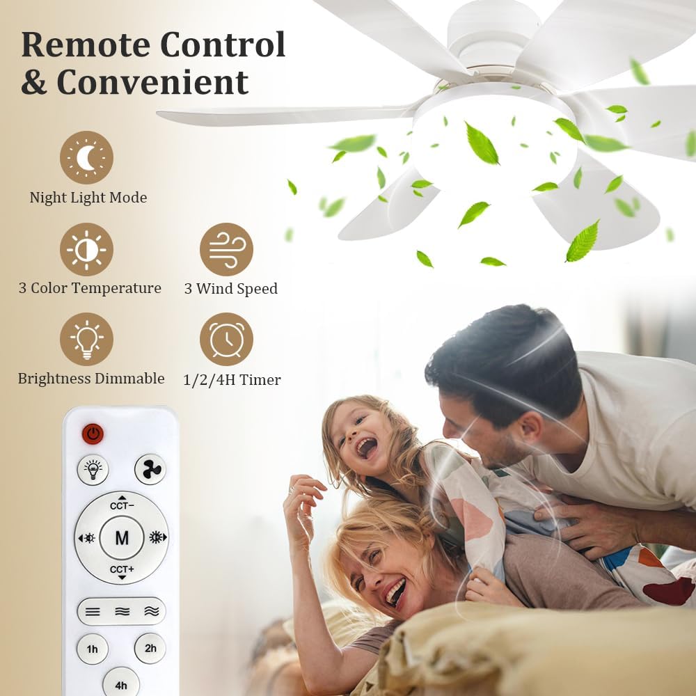 リモコン付きソケットファンライト、LED付き小型シーリングフ - Home Decor Lighting のレビューと価格