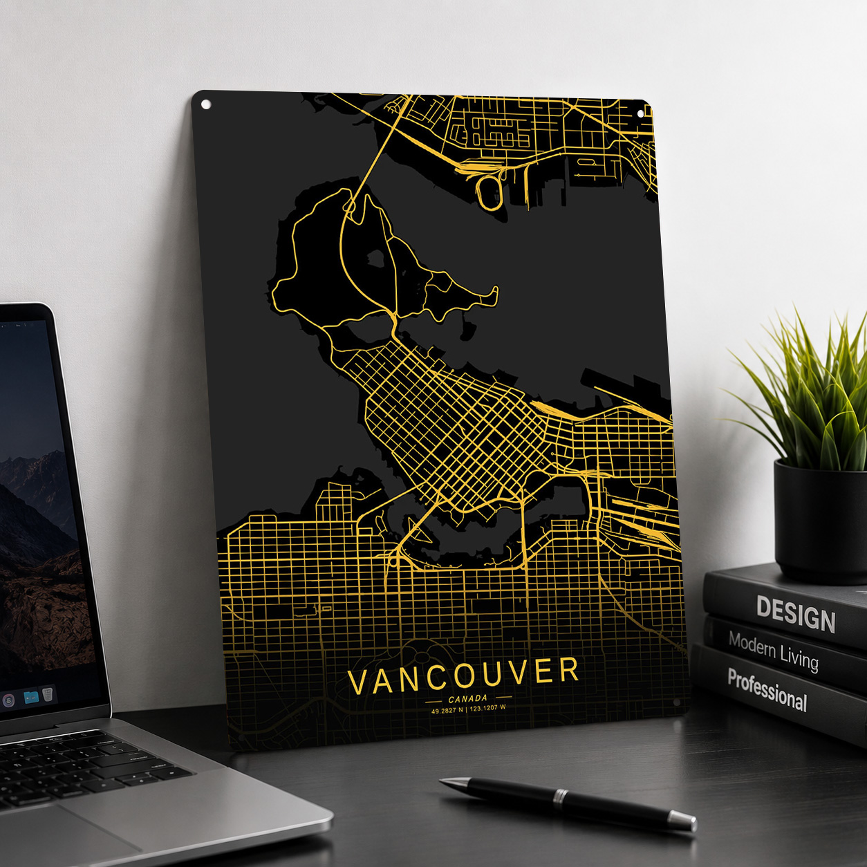 ゴールデンバンクーバーシティマップ3Dテクスチャプリントポス - Home Decor Vancouver のレビューと価格