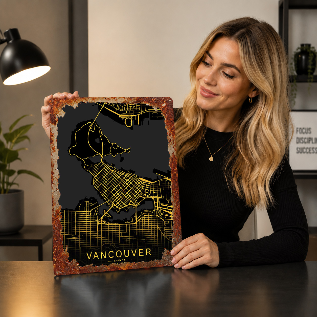 ゴールデンバンクーバーシティマップ3Dテクスチャプリントポス - Home Decor Vancouver のレビューと価格