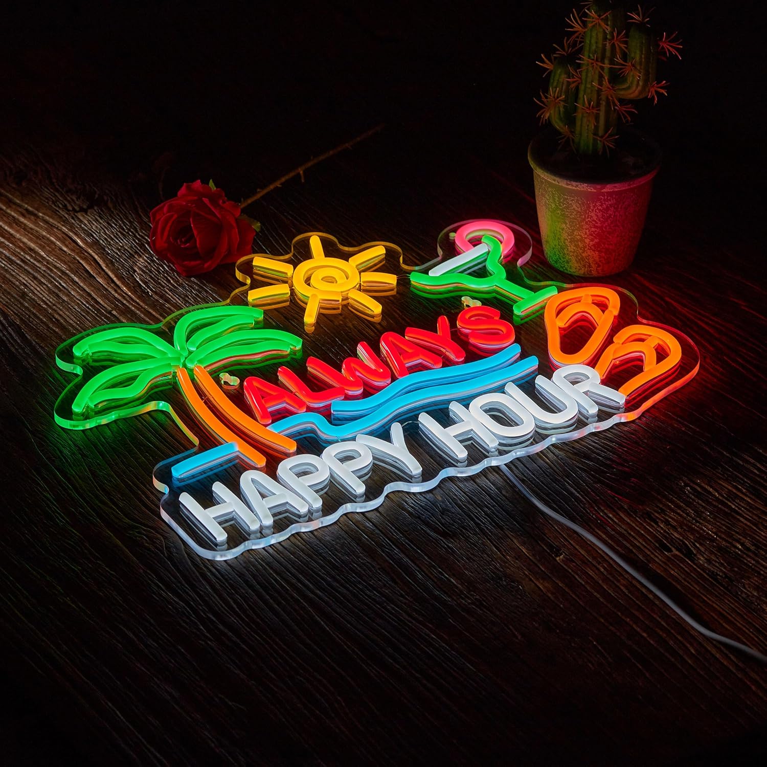 常に楽しい時間！ビールバーのネオンサイン、壁飾り用調光可能U - Home Decor Lighting のレビューと価格