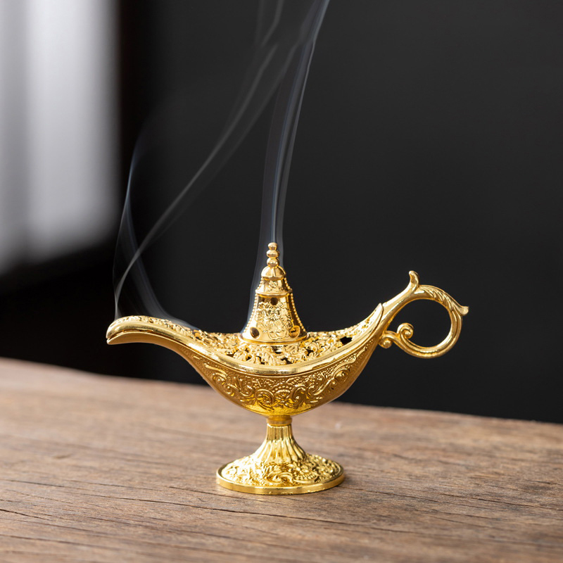 中空伝説アラジン魔法の魔神ランプ香炉レトロ願いオイルランプ家 - Home Decor Humacao のレビューと価格