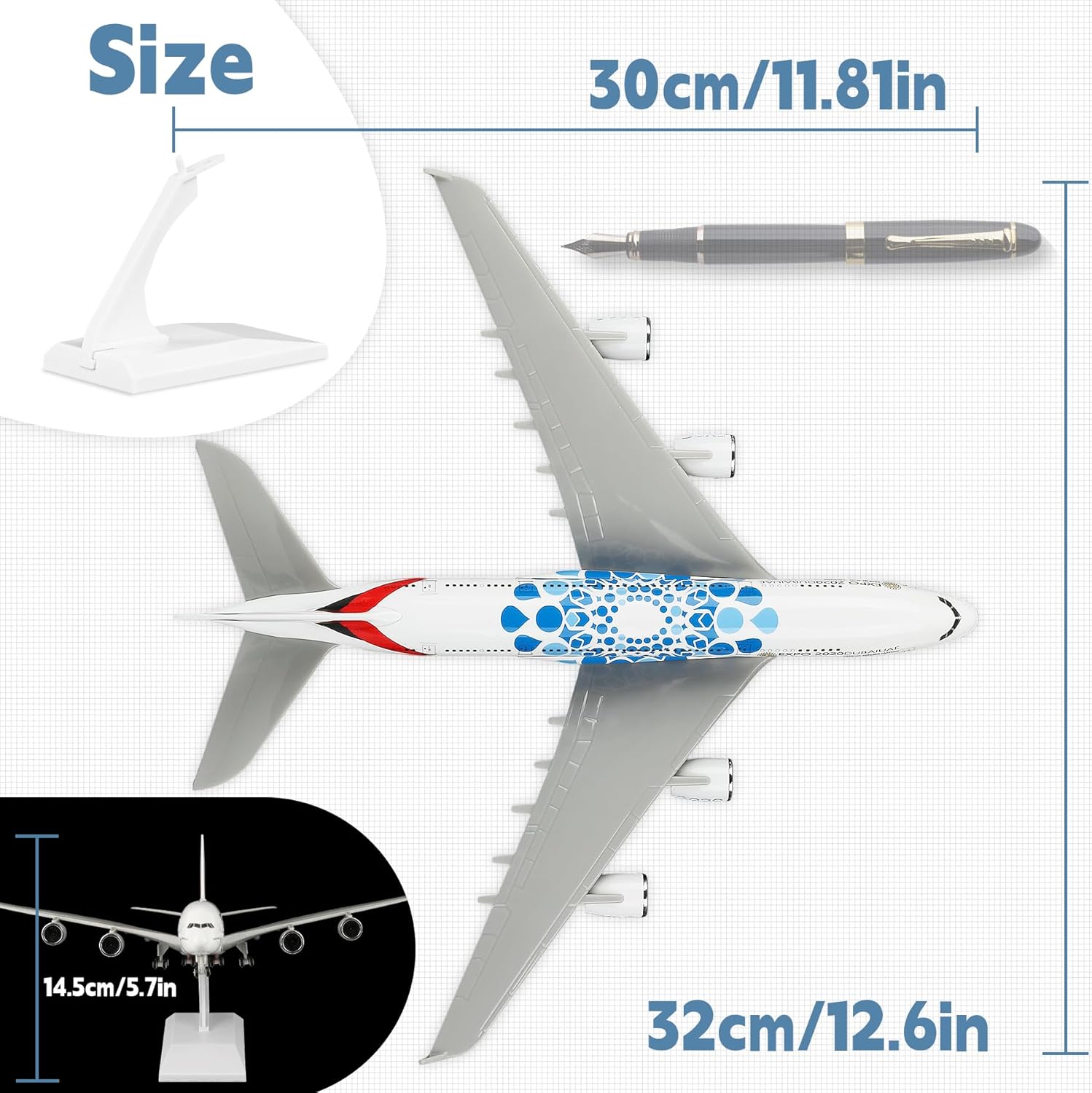 30cm UAE Expo A380 航空会社 ダイキャスト - Home Decor Uae のレビューと価格