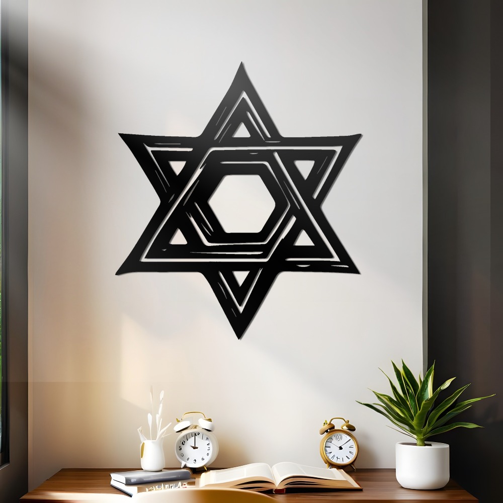 CIFBUY 鉄製ウォールアート ダビデの星 メタル彫刻 壁 - Home Decoration のレビューと価格