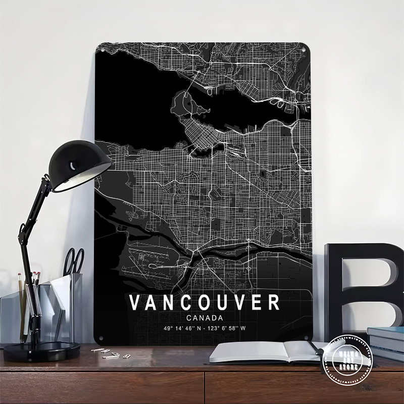 バンクーバーダークマップ3Dプリントテクスチャポスターパーソ - Home Decor Vancouver のレビューと価格