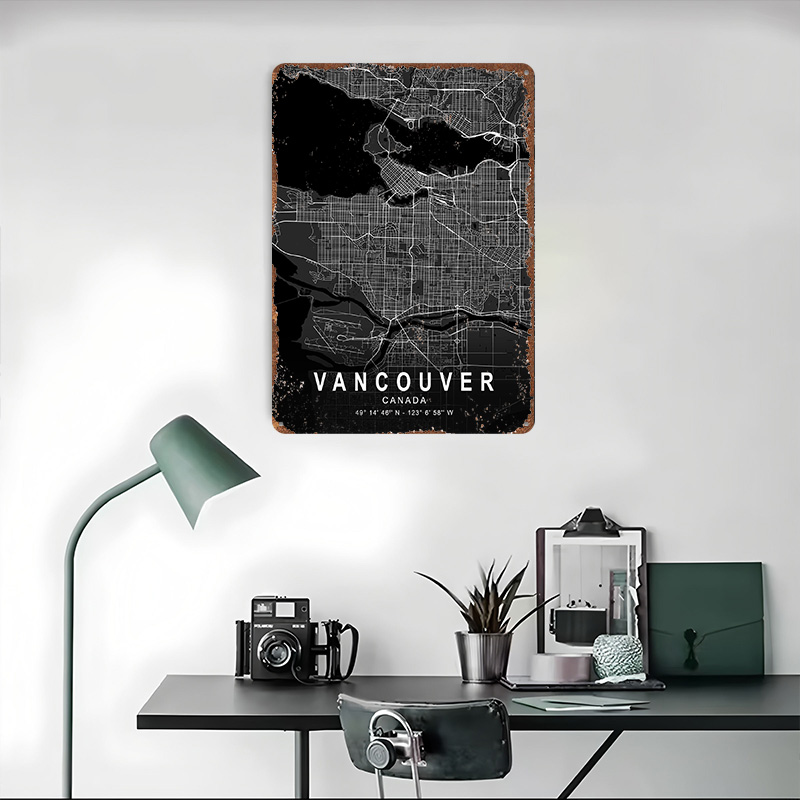 バンクーバーダークマップ3Dプリントテクスチャポスターパーソ - Home Decor Vancouver のレビューと価格