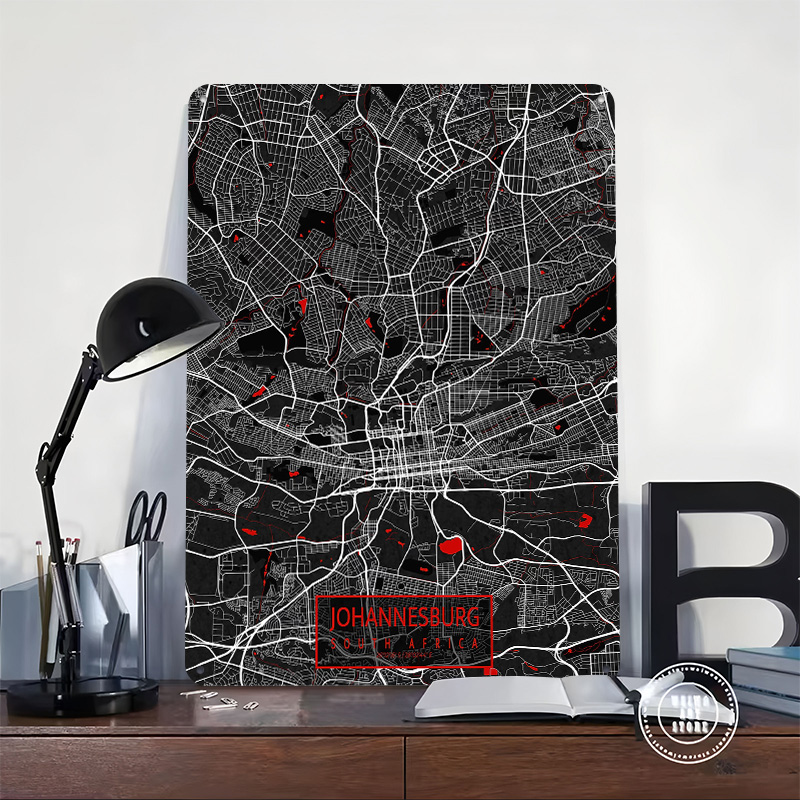 ヨハネスブルグ市内地図南アフリカオリエンタルポスターカスタマ - Home Decor Johannesburg のレビューと価格