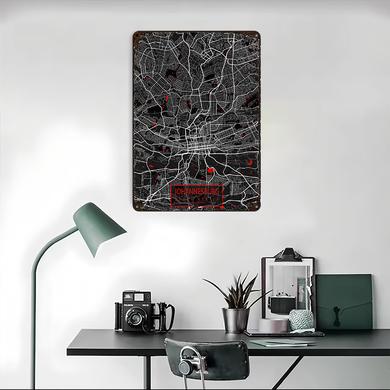 ヨハネスブルグ市内地図南アフリカオリエンタルポスターカスタマ - Home Decor Johannesburg のレビューと価格