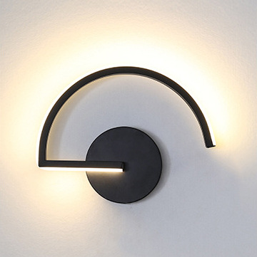 モダンな北欧LEDウォールランプ、ミニマリストブラック幾何学 - Home Decor Lighting のレビューと価格