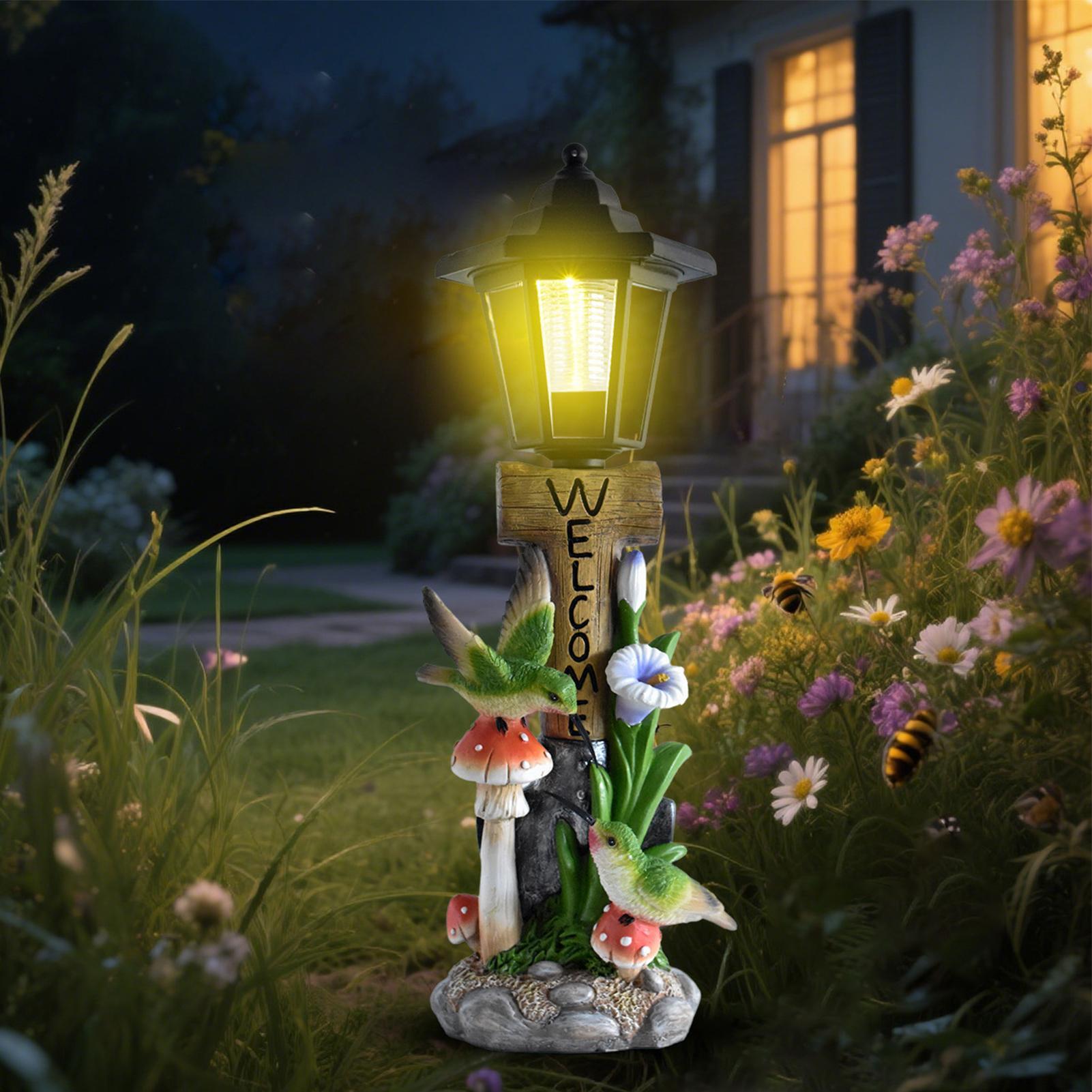 ソーラーガーデンライト像自動オン/オフ樹脂彫刻照明芝生装飾置 - Home Decor Statue のレビューと価格