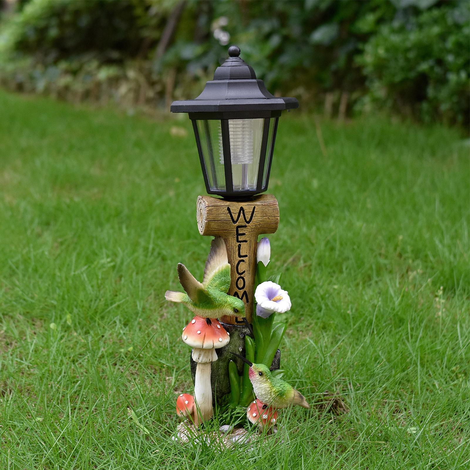 ソーラーガーデンライト像自動オン/オフ樹脂彫刻照明芝生装飾置 - Home Decor Statue のレビューと価格