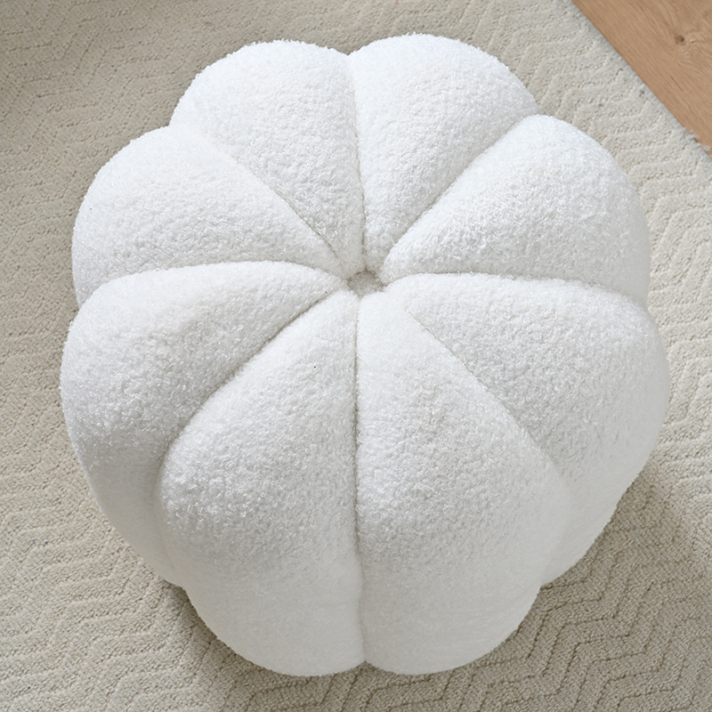 シンプルなバニティスツールカボチャの形テディベルベット無垢材 - Home Decor Furniture のレビューと価格
