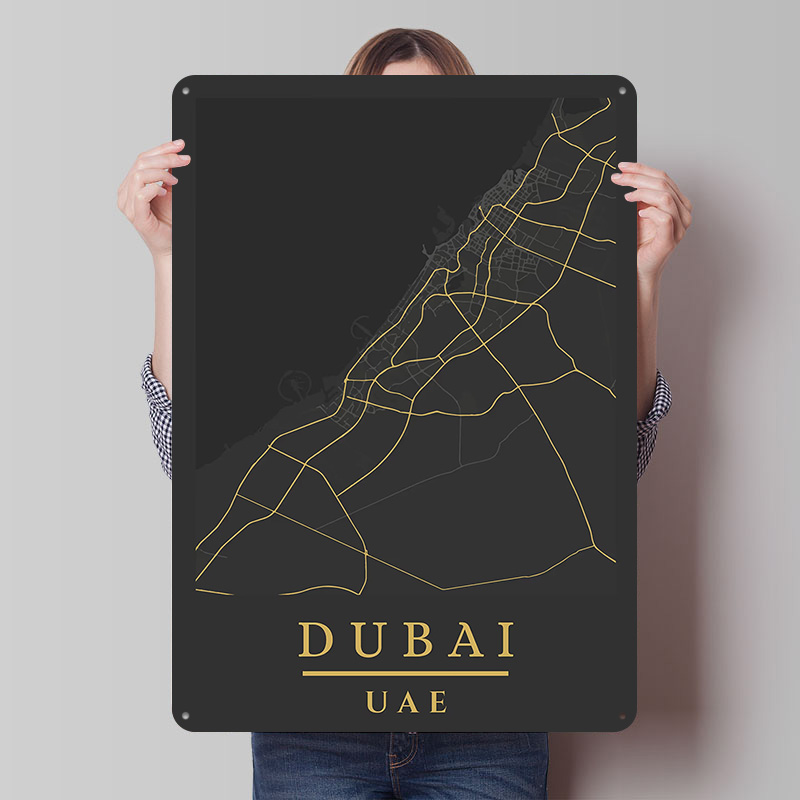 ドバイUAE地図アートプリントポスター、カスタマイズされたレ - Home Decor Uae のレビューと価格
