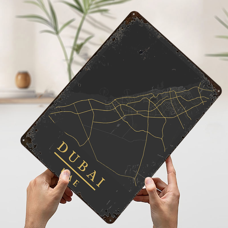 ドバイUAE地図アートプリントポスター、カスタマイズされたレ - Home Decor Uae のレビューと価格