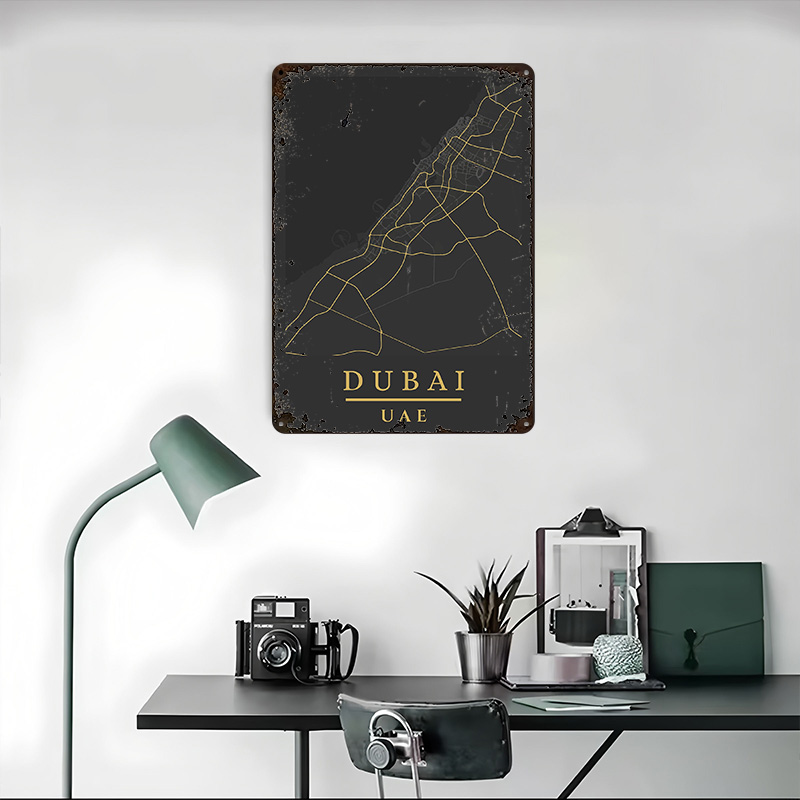 ドバイUAE地図アートプリントポスター、カスタマイズされたレ - Home Decor Uae のレビューと価格