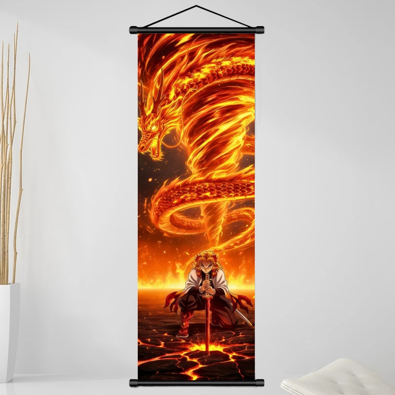 鬼滅の刃 煉獄杏寿郎 HDプリントアニメ生地ウォールアートス - Home Decor Furniture のレビューと価格
