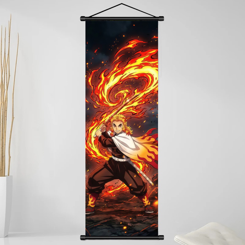 鬼滅の刃 煉獄杏寿郎 HDプリントアニメ生地ウォールアートス - Home Decor Furniture のレビューと価格