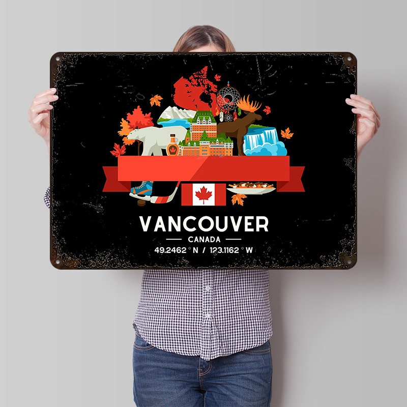 バンクーバー市内地図プリントポスターカスタマイズされたレトロ - Home Decor Vancouver のレビューと価格