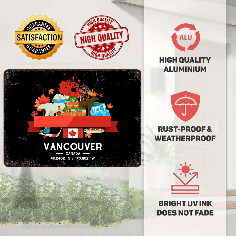 バンクーバー市内地図プリントポスターカスタマイズされたレトロ - Home Decor Vancouver のレビューと価格