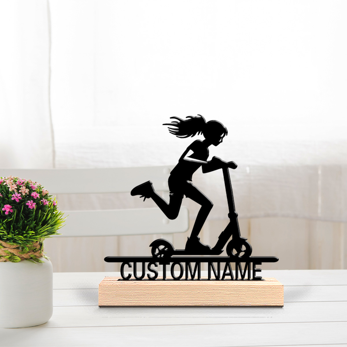 1個入りスクーター型カスタムネームブリキ像 鉄製オーナメント - Home Decor Statue のレビューと価格