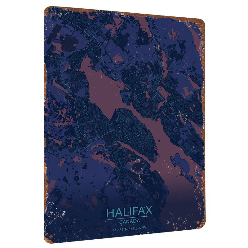 ハリファックス カナダ市地図 メタルウォールアート モダンホ - Home Decor Canada のレビューと価格
