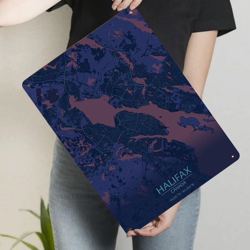 ハリファックス カナダ市地図 メタルウォールアート モダンホ - Home Decor Canada のレビューと価格