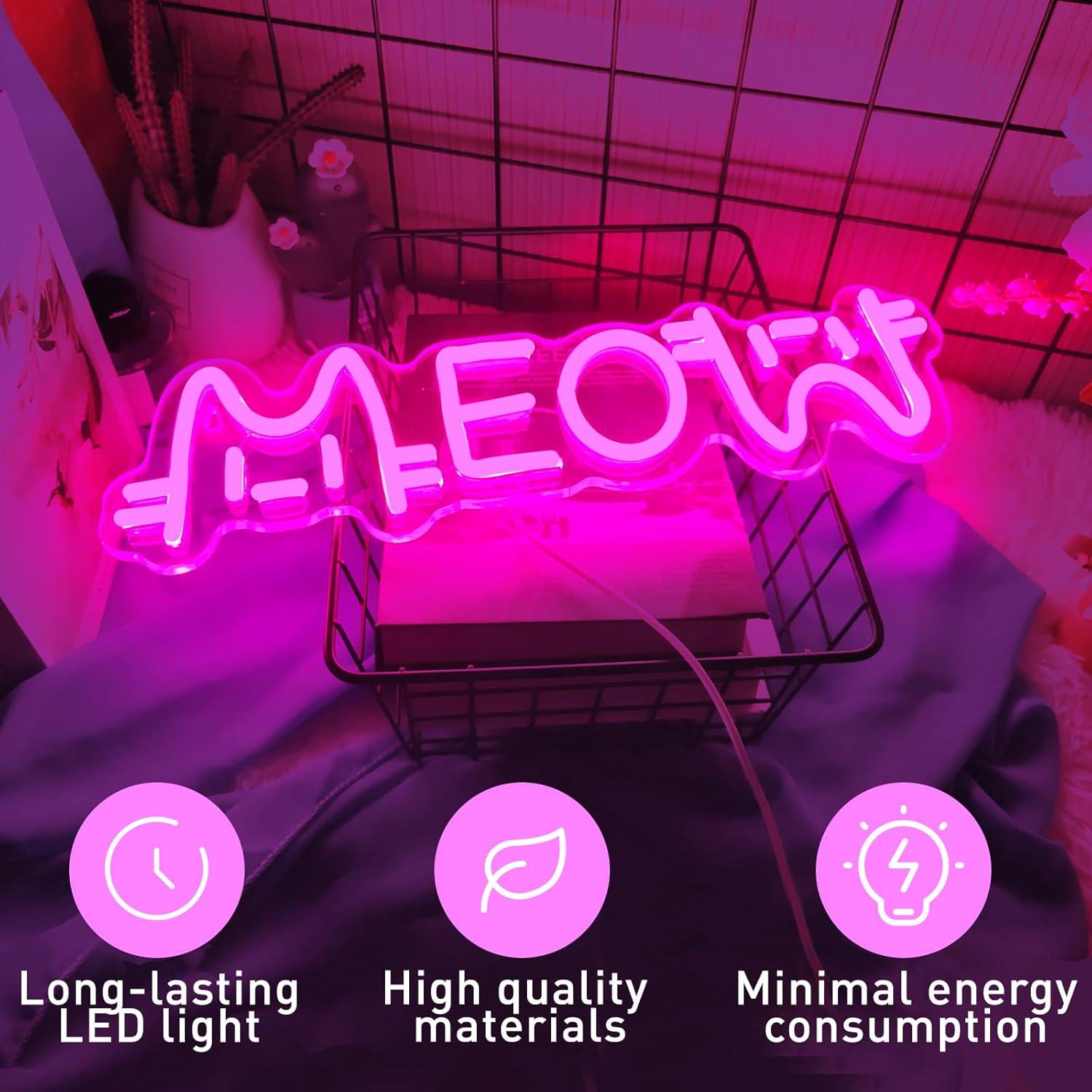 ニャーネオンサインキャットUSB電源LED調光ネオンライト寝 - Home Decor Lighting のレビューと価格