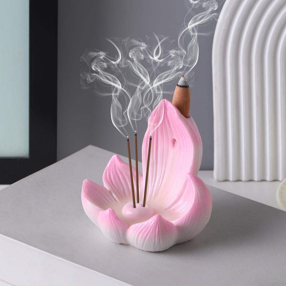 蓮の花の香炉、テーブルセンターピース、逆流香炉、樹脂製香コー - Home Decor Humacao のレビューと価格