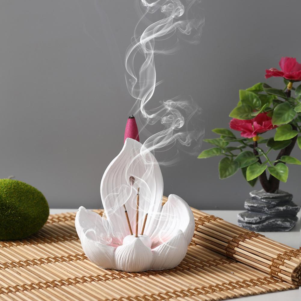 蓮の花の香炉、テーブルセンターピース、逆流香炉、樹脂製香コー - Home Decor Humacao のレビューと価格