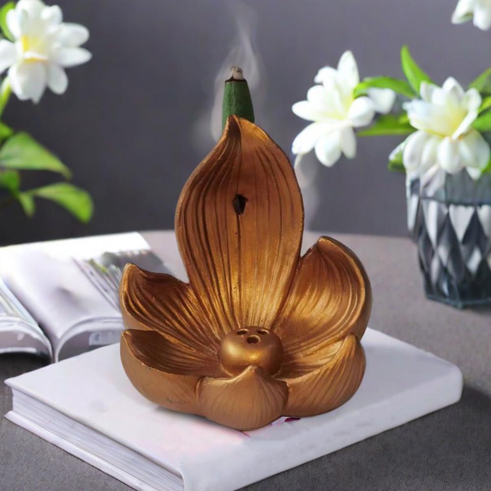 蓮の花の香炉、テーブルセンターピース、逆流香炉、樹脂製香コー - Home Decor Humacao のレビューと価格