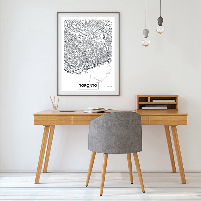 カナダトロント市内地図ポスターやプリント現代のミニマリストの - Home Decor Vancouver のレビューと価格