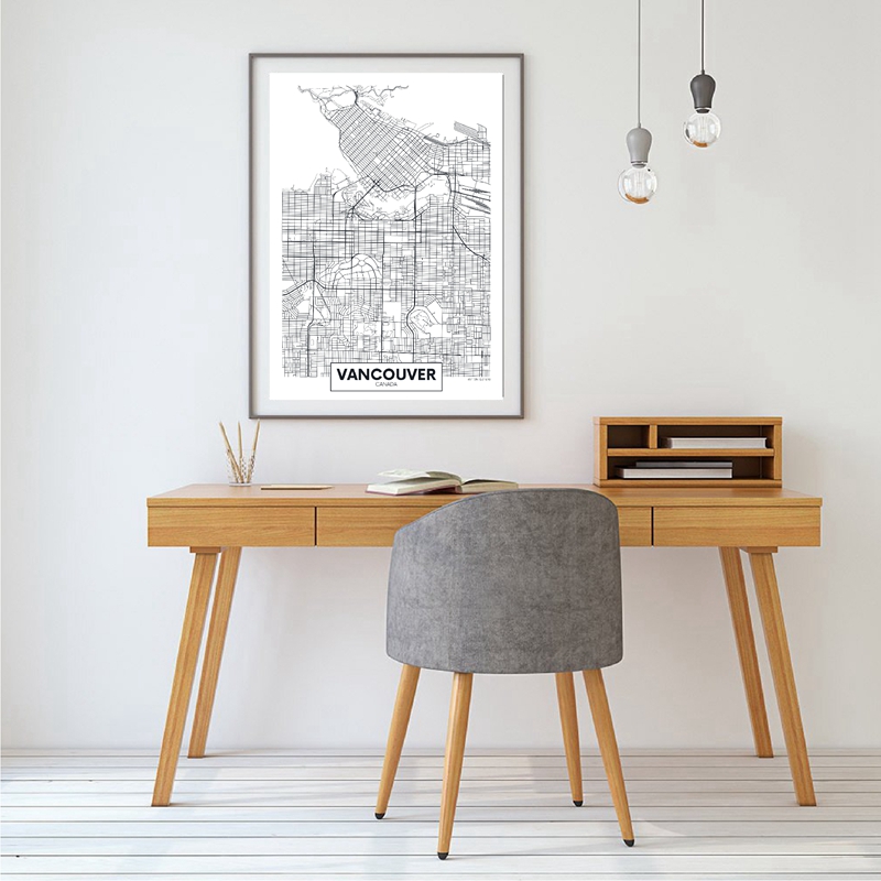 カナダトロント市内地図ポスターやプリント現代のミニマリストの - Home Decor Vancouver のレビューと価格