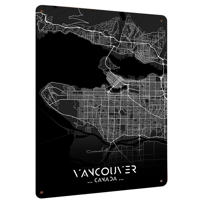 バンクーバー カナダ 都市地図 メタルウォールアート モダン - Home Decor Vancouver のレビューと価格
