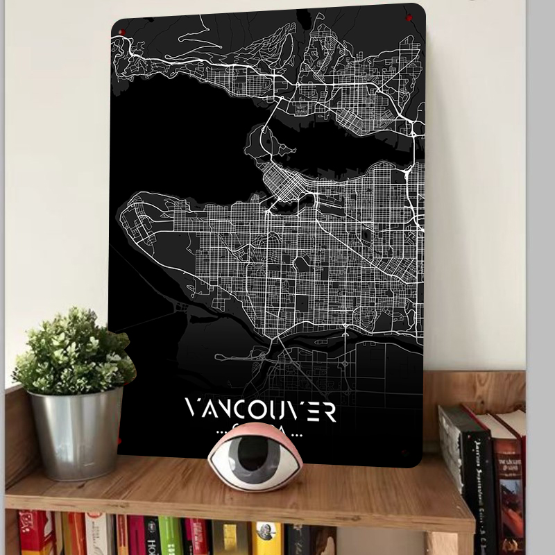 バンクーバー カナダ 都市地図 メタルウォールアート モダン - Home Decor Vancouver のレビューと価格